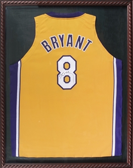 Kobe Bryant Signed and Framed Lakers #8 Home Jersey In a 39 x 31 Display (JSA)